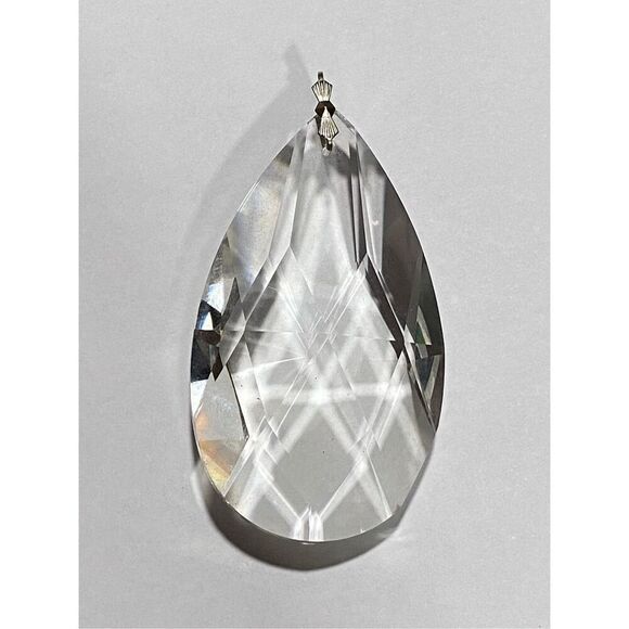 Vintage Clear Teardrop Crystal Chandelier 3.5” Prism Glass Pendant Lamp Replacem - Picture 1 of 4